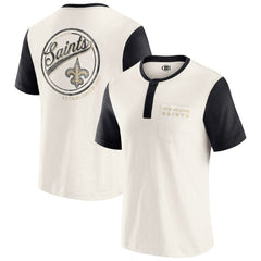 New Orleans Saints Darius Rucker Collection Henley Colorblock Slub Pocket T-Shirt | NFL Online
