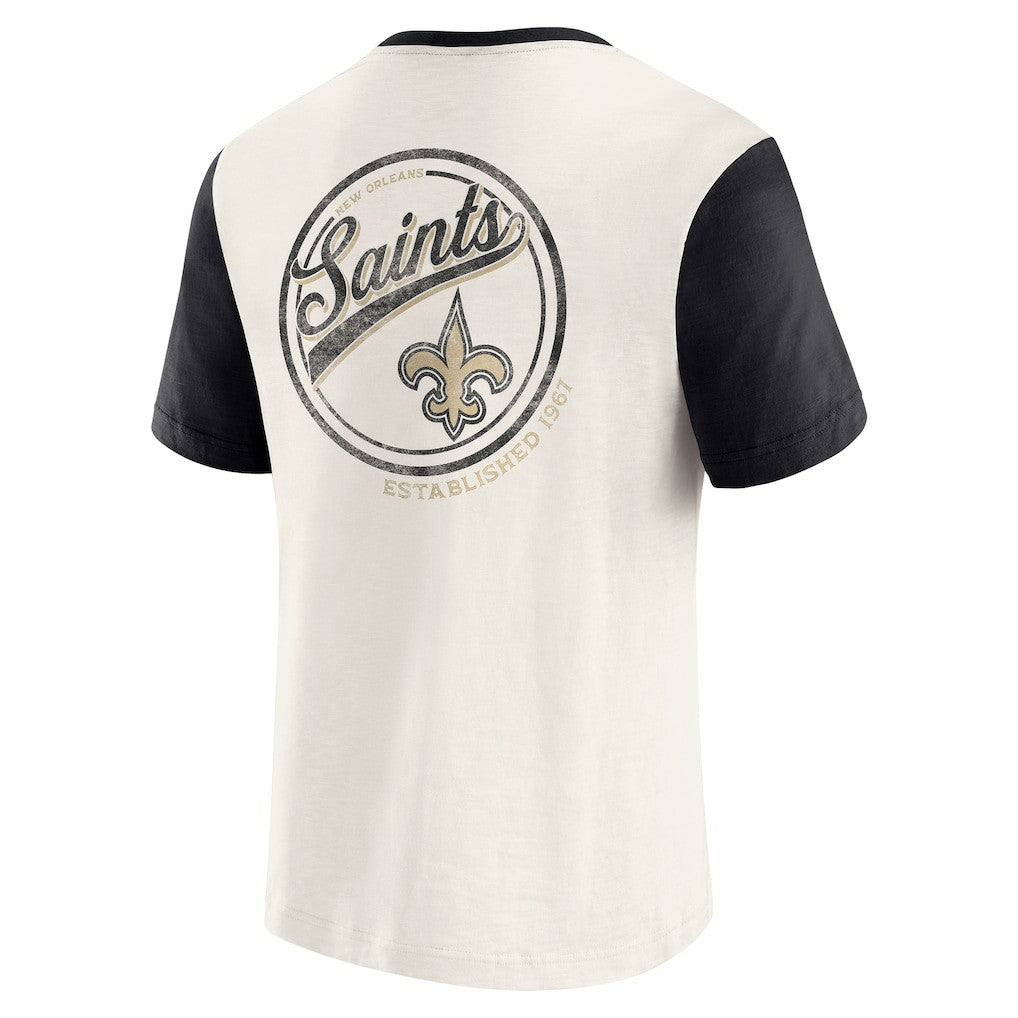 New Orleans Saints Darius Rucker Collection Henley Colorblock Slub Pocket T-Shirt | NFL Online