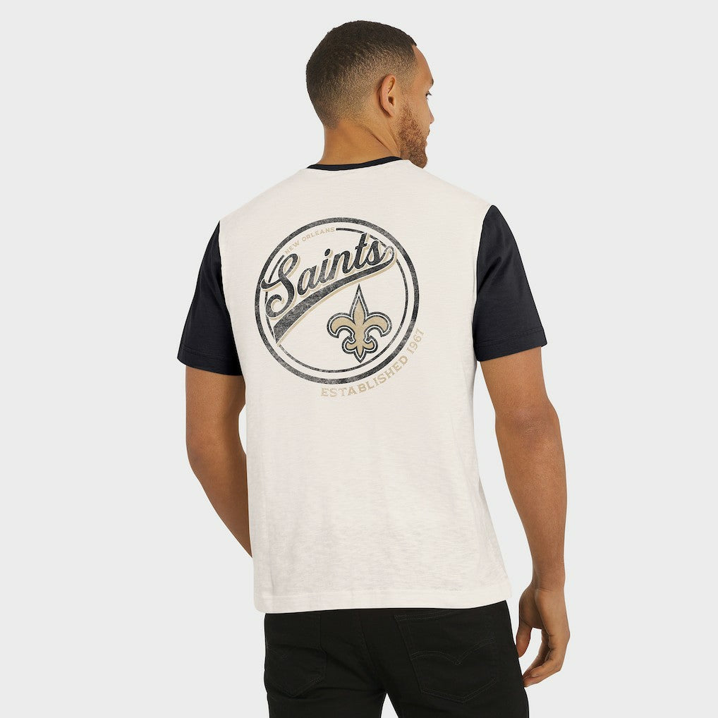 New Orleans Saints Darius Rucker Collection Henley Colorblock Slub Pocket T-Shirt | NFL Online