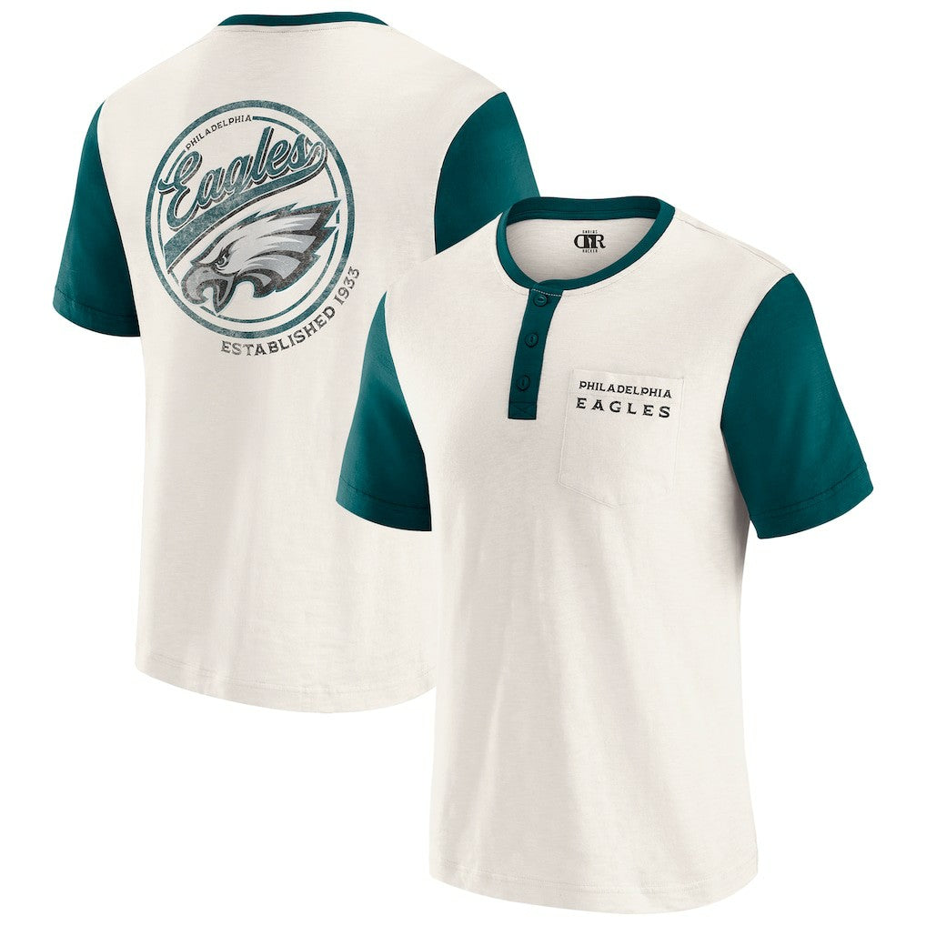 Philadelphia Eagles Darius Rucker Collection Henley Colorblock Slub Pocket T-Shirt | NFL US