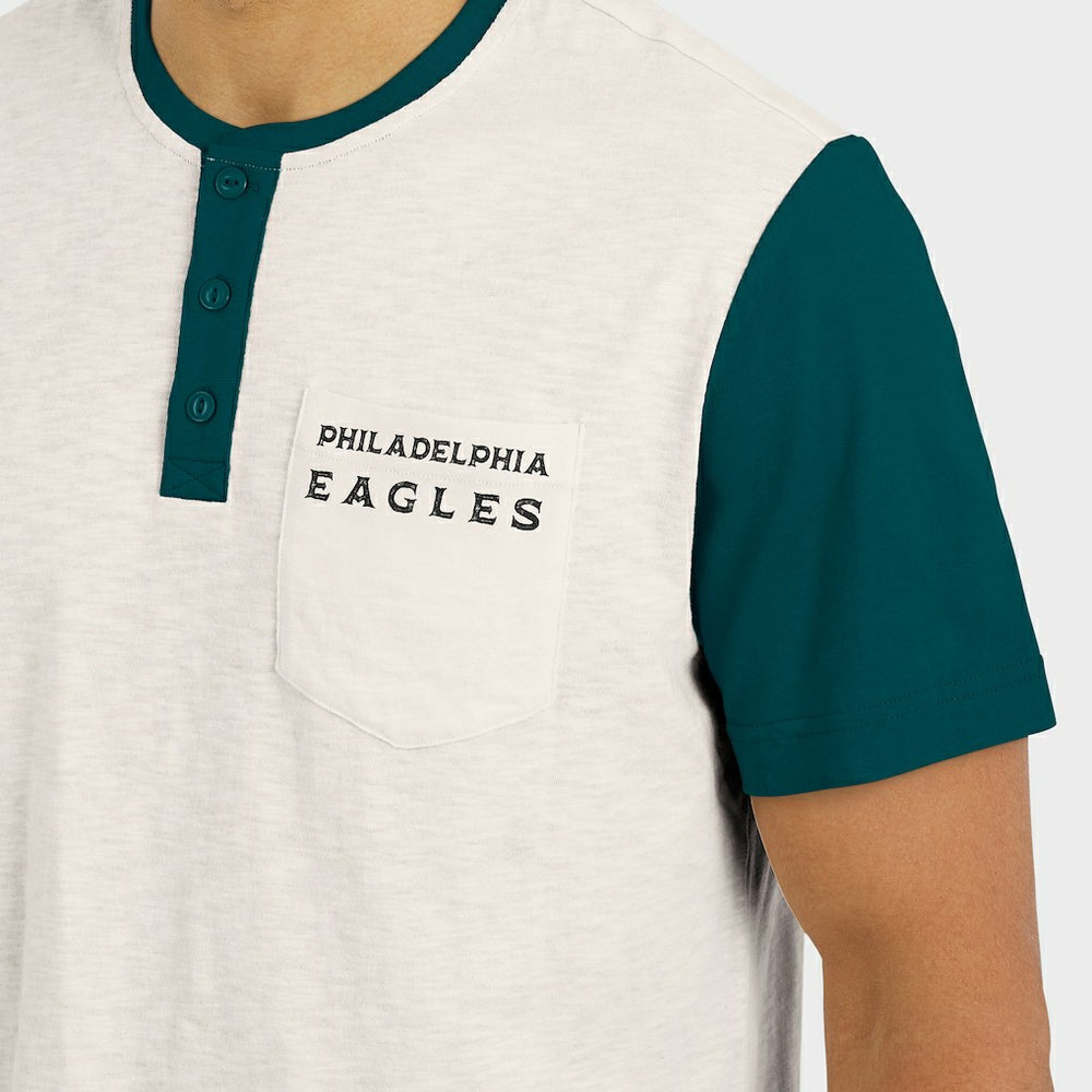 Philadelphia Eagles Darius Rucker Collection Henley Colorblock Slub Pocket T-Shirt | NFL US