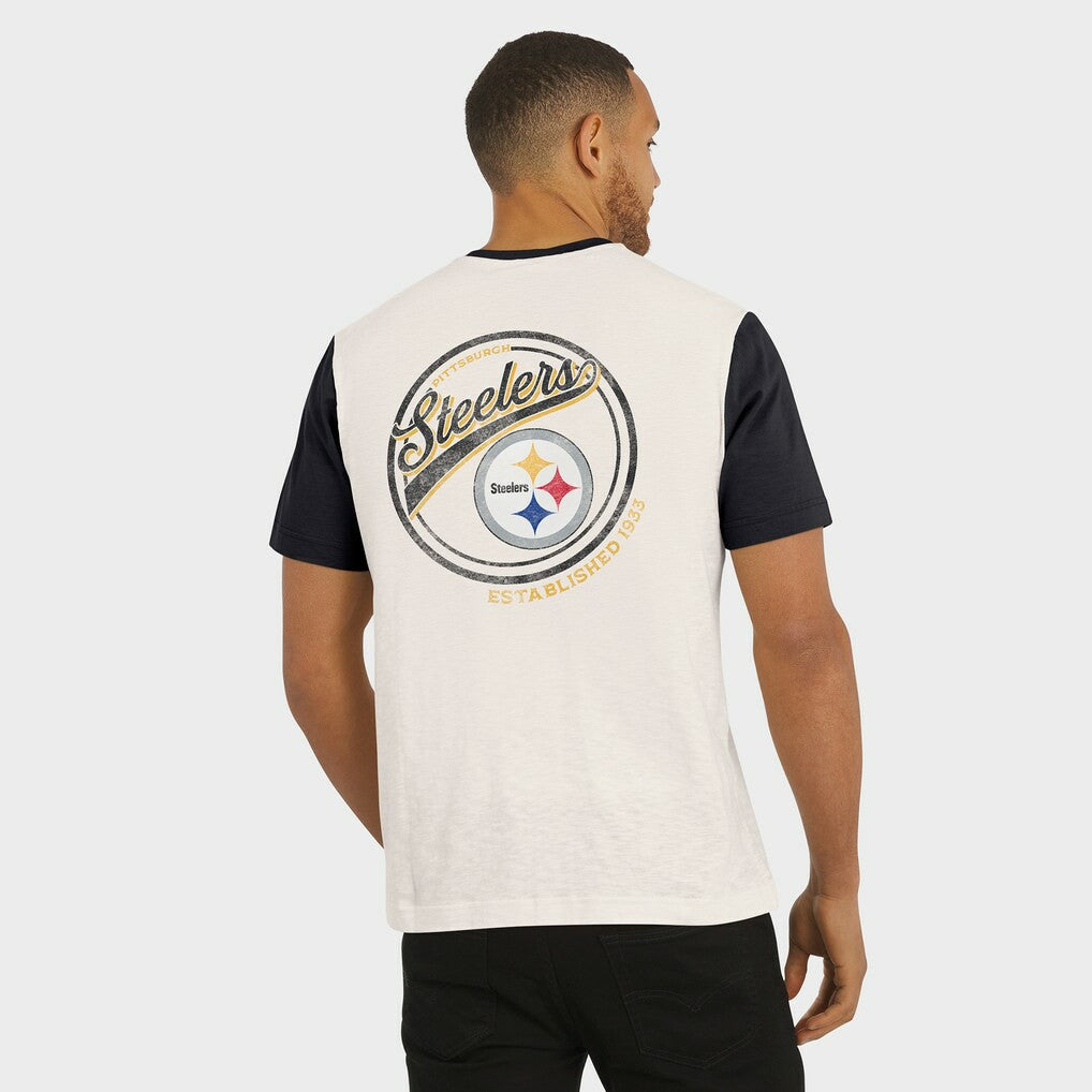Pittsburgh Steelers Darius Rucker Collection Henley Colorblock Slub Pocket T-Shirt | NFL On sale