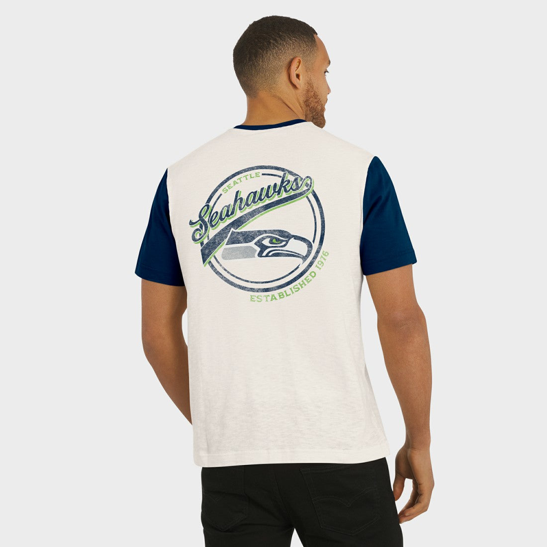 Seattle Seahawks Darius Rucker Collection Henley Colorblock Slub Pocket T-Shirt | NFL US