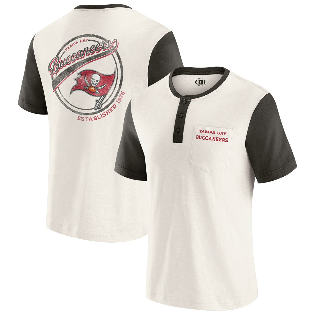 Tampa Bay Buccaneers Darius Rucker Collection Henley Colorblock Slub Pocket T-Shirt | NFL Online