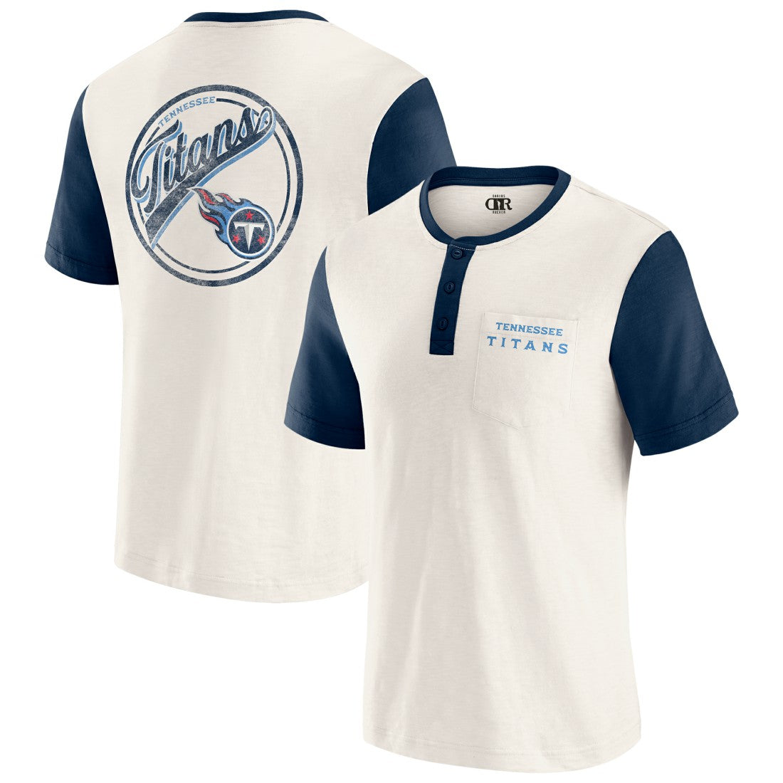 Tennessee Titans Darius Rucker Collection Henley Colorblock Slub Pocket T-Shirt | NFL Discount