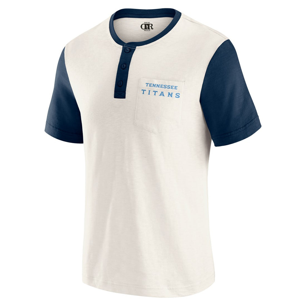 Tennessee Titans Darius Rucker Collection Henley Colorblock Slub Pocket T-Shirt | NFL Discount