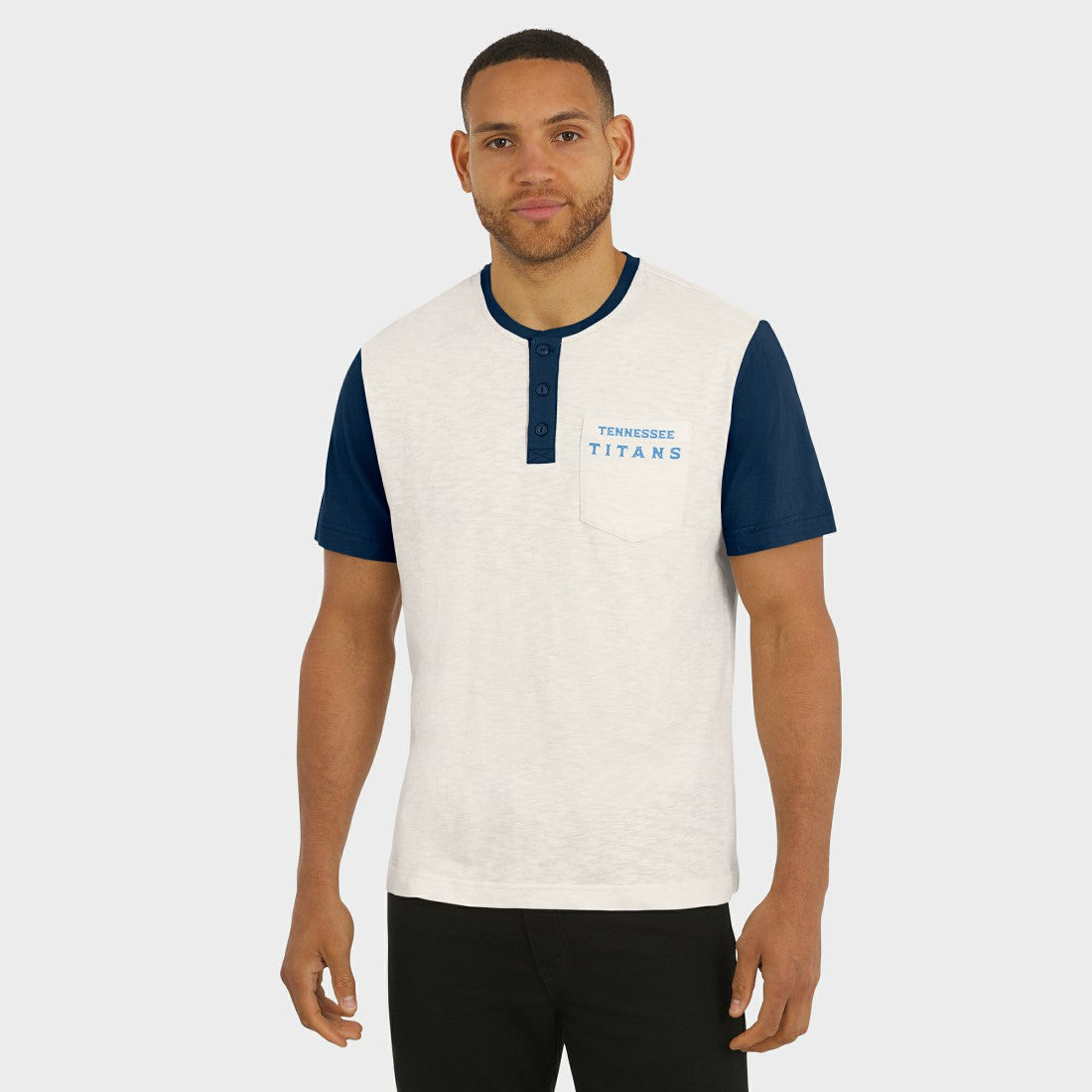 Tennessee Titans Darius Rucker Collection Henley Colorblock Slub Pocket T-Shirt | NFL Discount