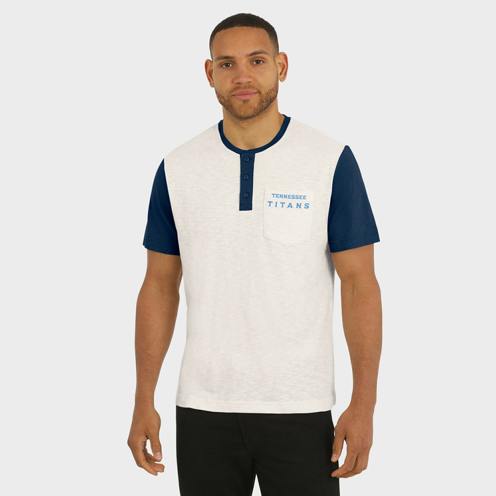 Tennessee Titans Darius Rucker Collection Henley Colorblock Slub Pocket T-Shirt | NFL Discount