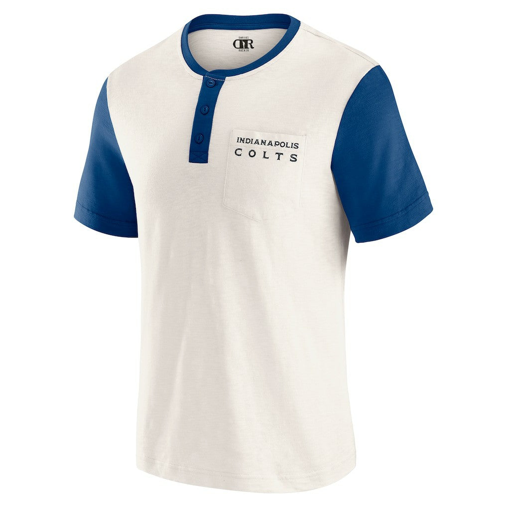 Indianapolis Colts Darius Rucker Collection Henley Colorblock Slub Pocket T-Shirt | NFL Sale