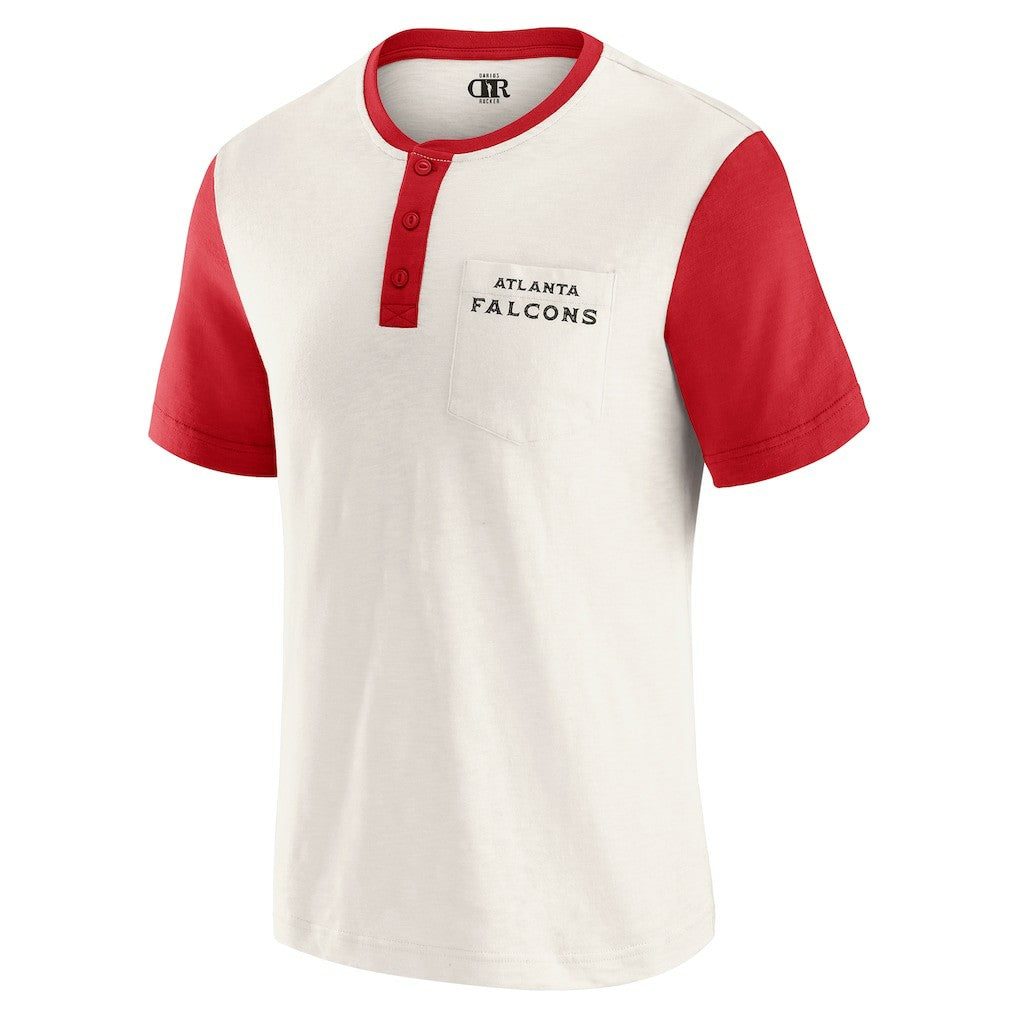 Atlanta Falcons Darius Rucker Collection Henley Colorblock Slub Pocket T-Shirt | NFL Hot