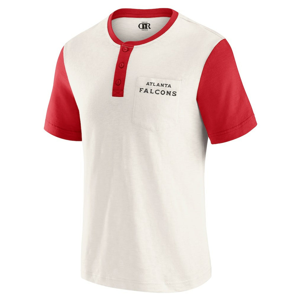 Atlanta Falcons Darius Rucker Collection Henley Colorblock Slub Pocket T-Shirt | NFL Hot