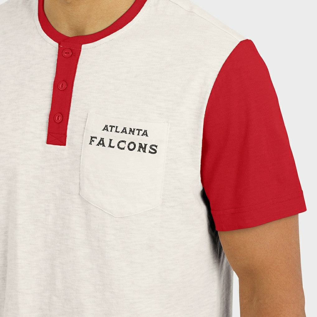 Atlanta Falcons Darius Rucker Collection Henley Colorblock Slub Pocket T-Shirt | NFL Hot