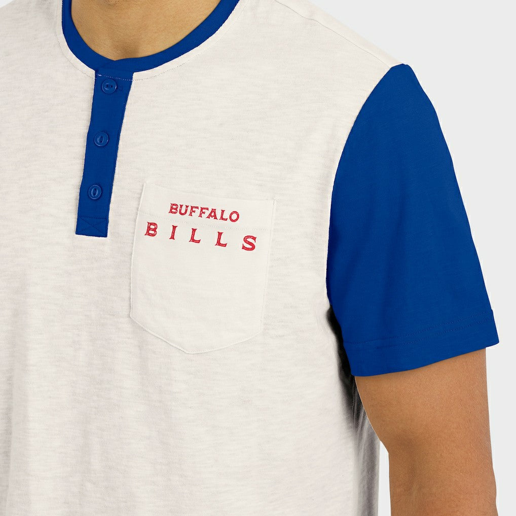 Buffalo Bills Darius Rucker Collection Henley Colorblock Slub Pocket T-Shirt | NFL Hot