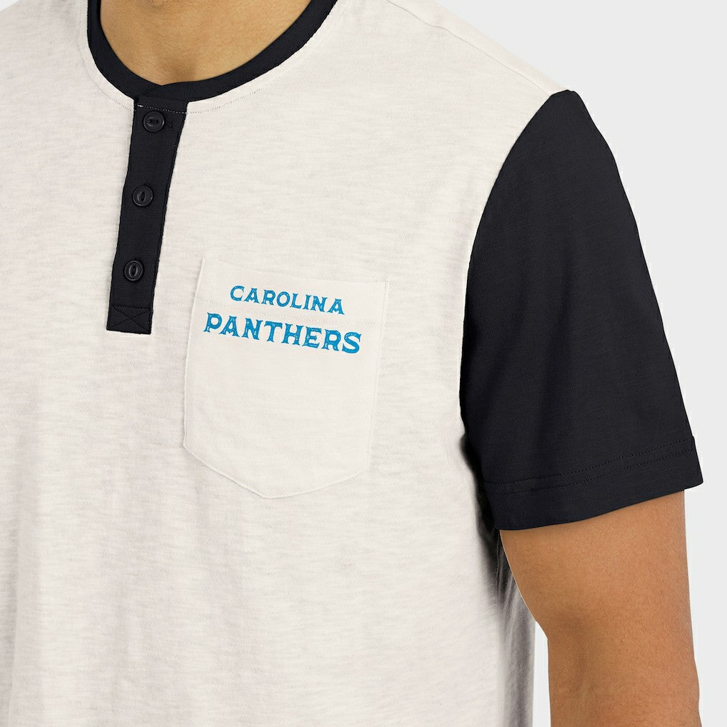 Carolina Panthers Darius Rucker Collection Henley Colorblock Slub Pocket T-Shirt | NFL Online