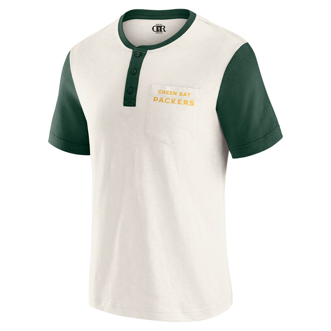 Green Bay Packers Darius Rucker Collection Henley Colorblock Slub Pocket T-Shirt | NFL US
