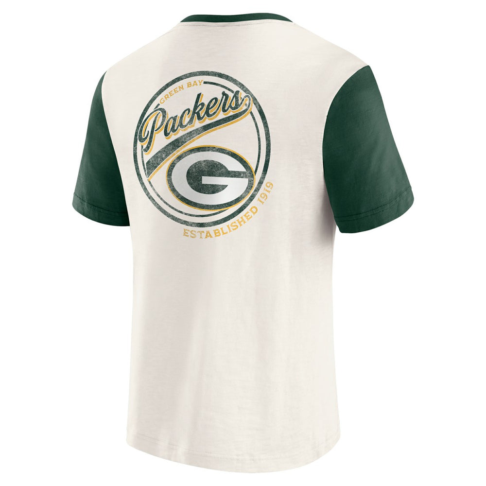 Green Bay Packers Darius Rucker Collection Henley Colorblock Slub Pocket T-Shirt | NFL US