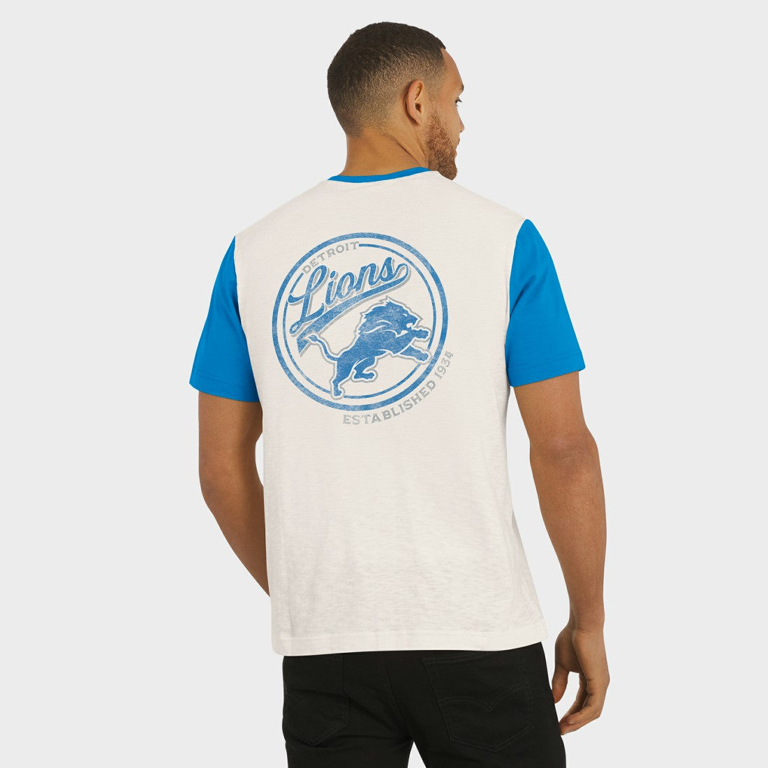 Detroit Lions Darius Rucker Collection Henley Colorblock Slub Pocket T-Shirt | NFL Online