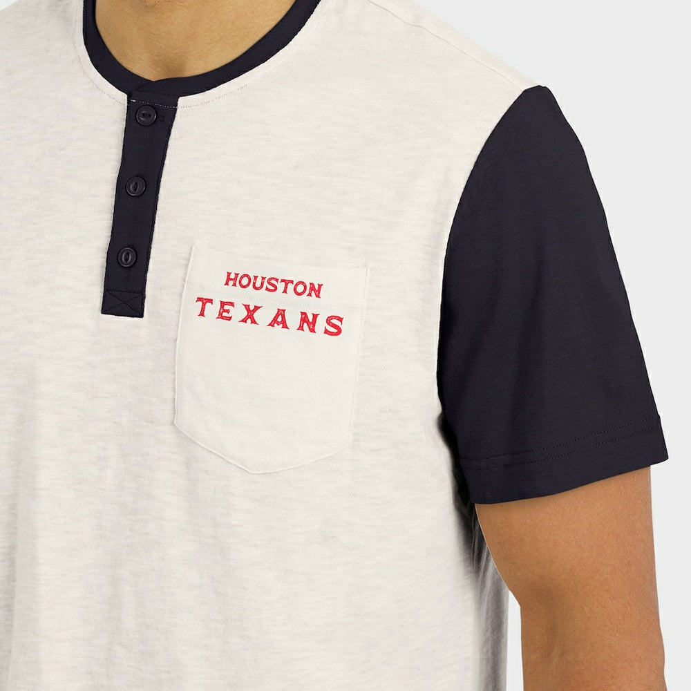Houston Texans Darius Rucker Collection Henley Colorblock Slub Pocket T-Shirt | NFL Discount