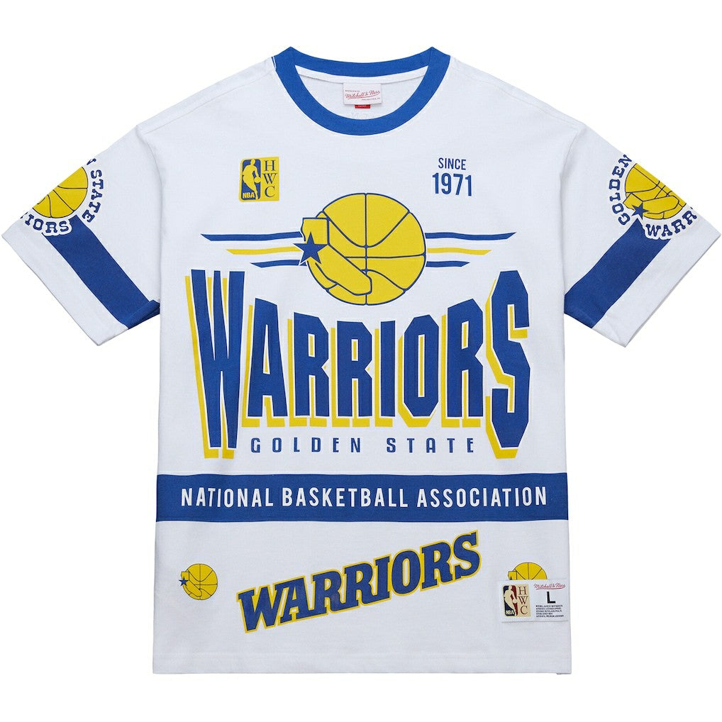 White Golden State Warriors Unisex Hardwood Classics Vintage Team Origins Premium T-Shirt sale | NBA