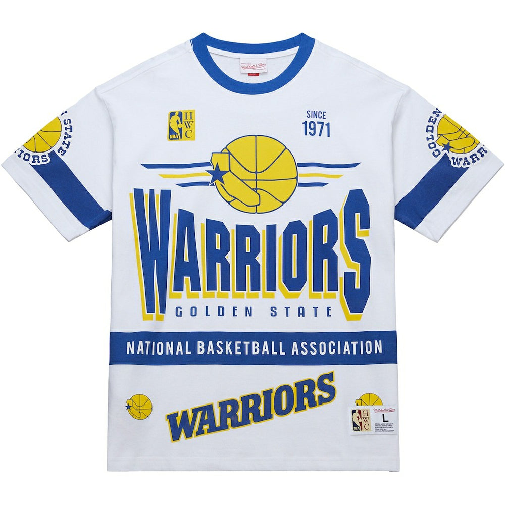 White Golden State Warriors Unisex Hardwood Classics Vintage Team Origins Premium T-Shirt sale | NBA