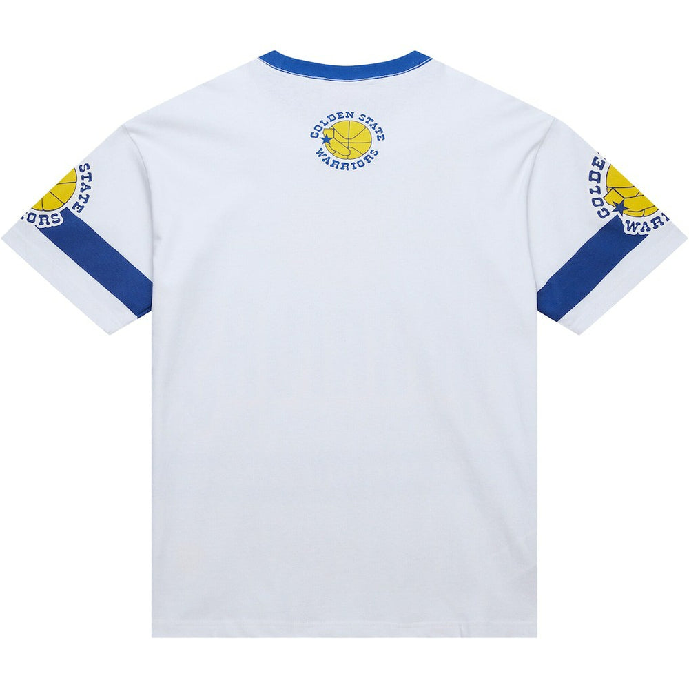 White Golden State Warriors Unisex Hardwood Classics Vintage Team Origins Premium T-Shirt sale | NBA