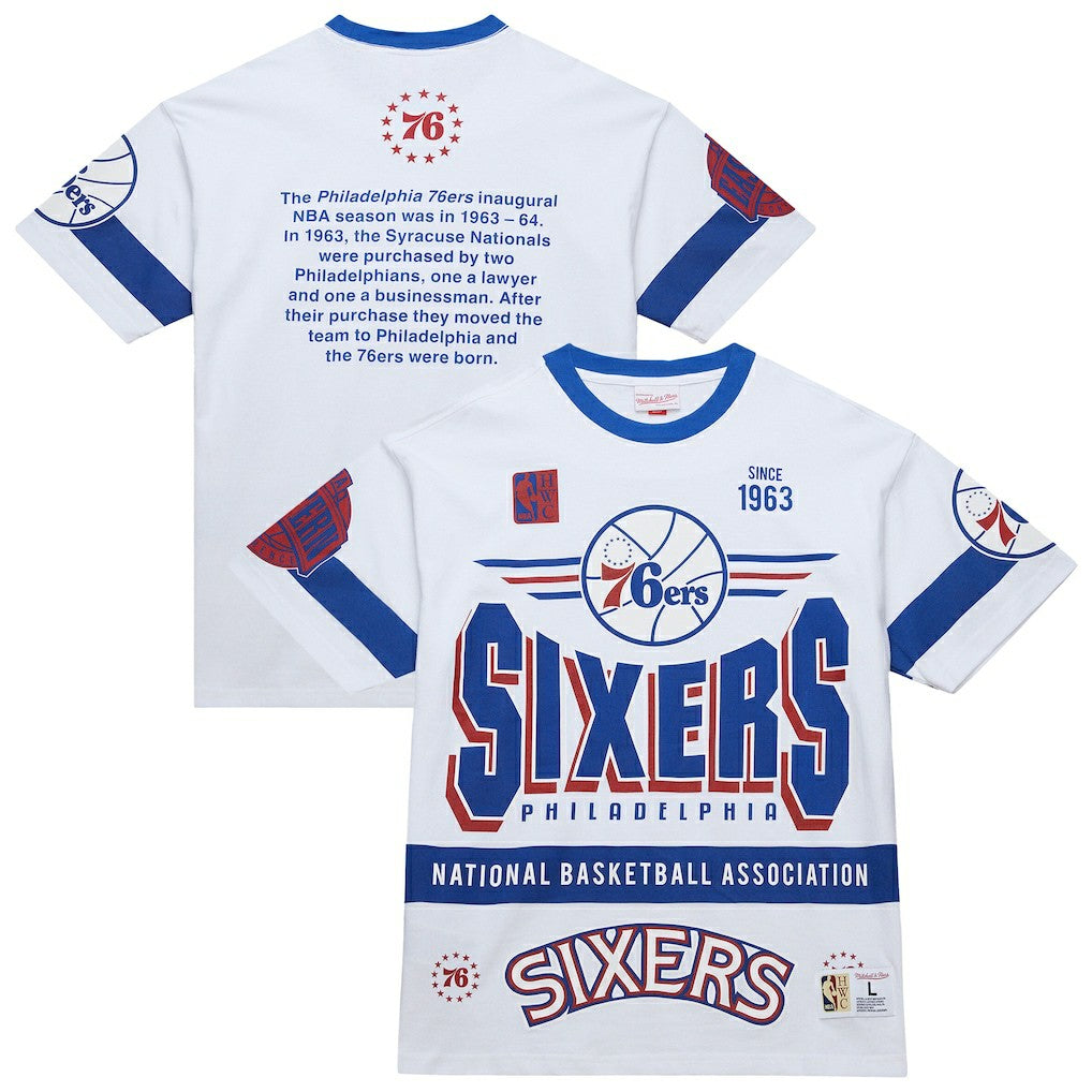White Philadelphia 76ers Unisex Hardwood Classics Vintage Team Origins Premium T-Shirt | NBA
