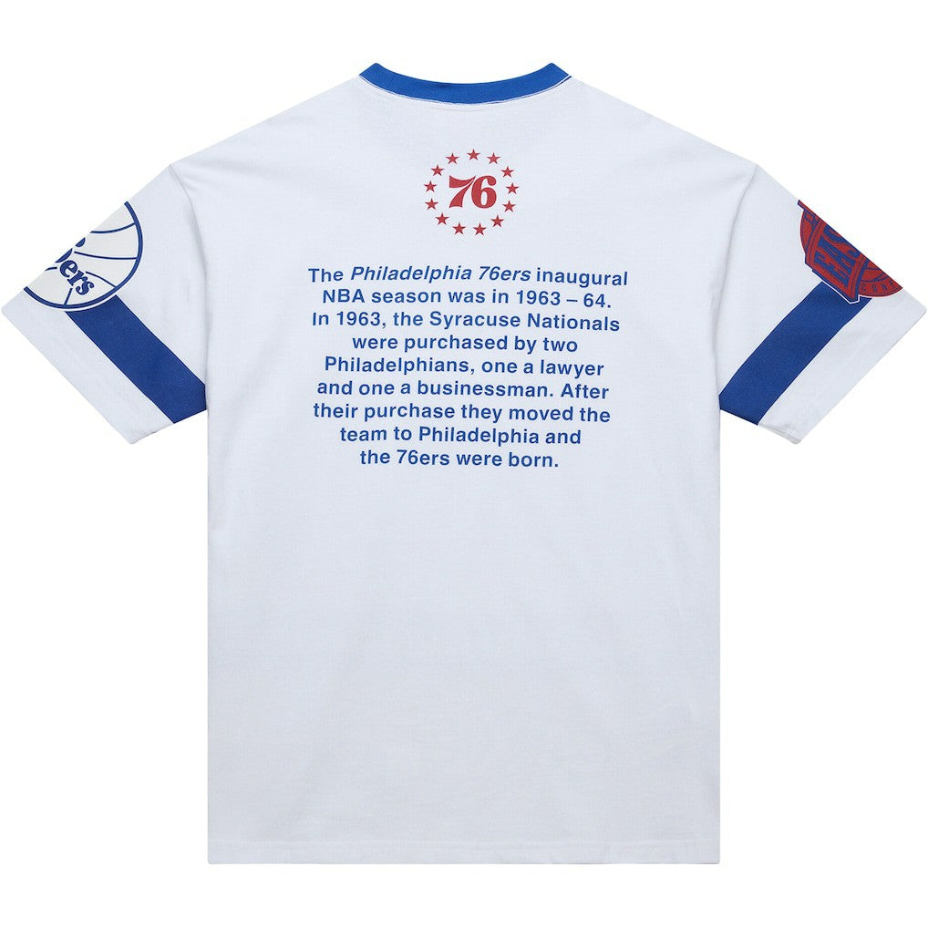 White Philadelphia 76ers Unisex Hardwood Classics Vintage Team Origins Premium T-Shirt | NBA