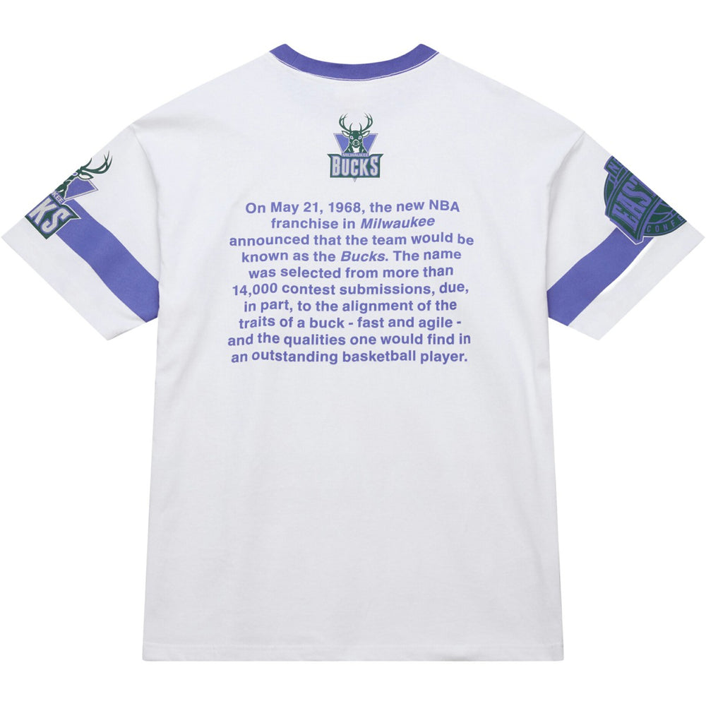White Milwaukee Bucks Unisex Hardwood Classics Vintage Team Origins Premium T-Shirt | NBA