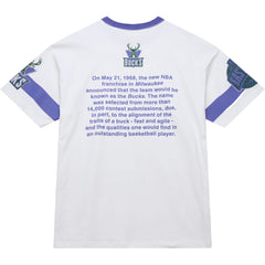 White Milwaukee Bucks Unisex Hardwood Classics Vintage Team Origins Premium T-Shirt | NBA