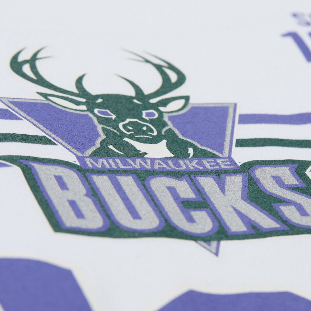 White Milwaukee Bucks Unisex Hardwood Classics Vintage Team Origins Premium T-Shirt | NBA
