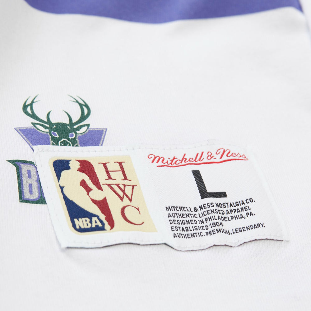 White Milwaukee Bucks Unisex Hardwood Classics Vintage Team Origins Premium T-Shirt | NBA