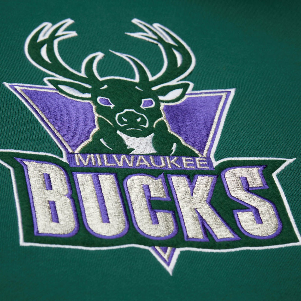 Hunter Green Milwaukee Bucks Hardwood Classics Team Origins Fleece Pullover Hoodie | NBA