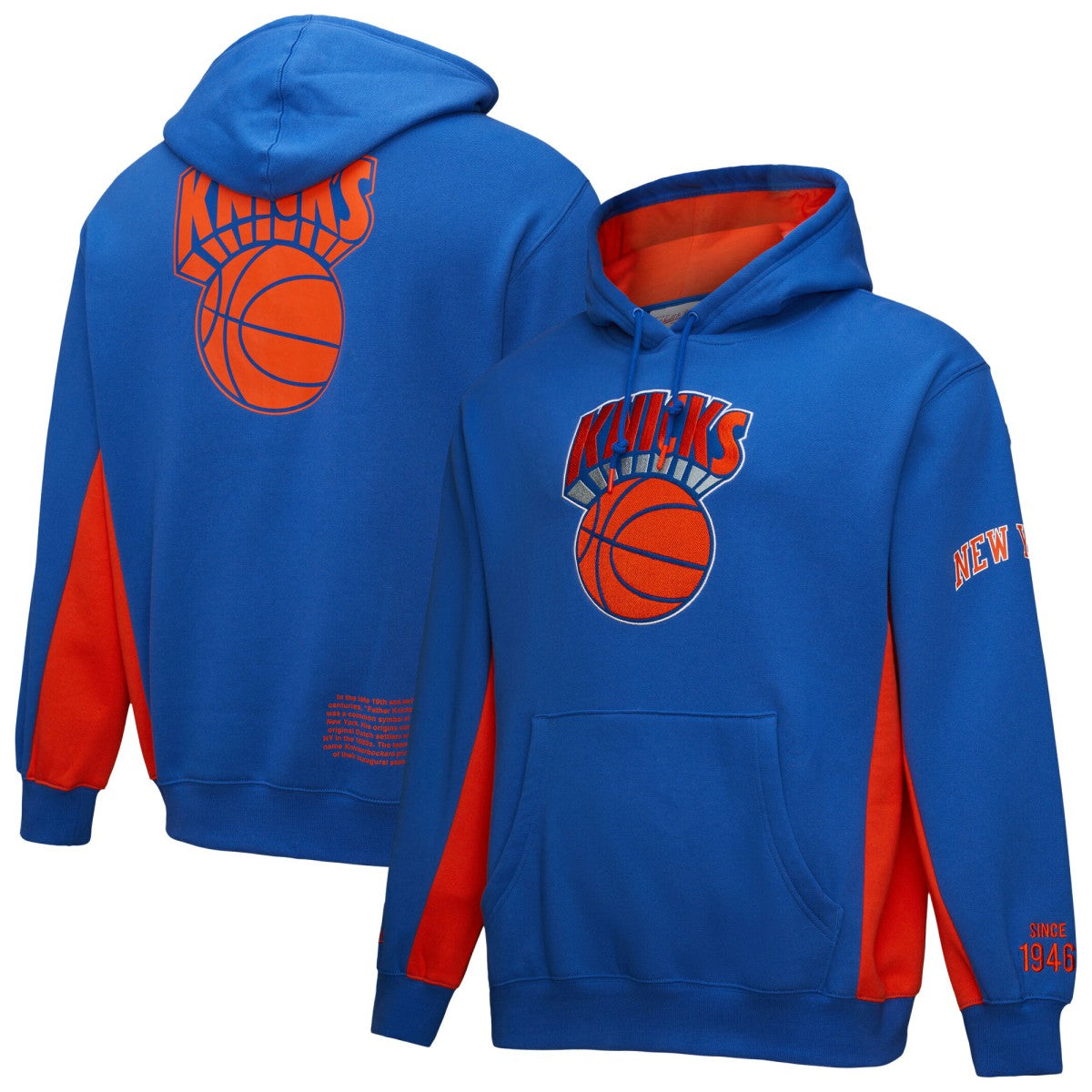 Blue New York Knicks Hardwood Classics Team Origins Fleece Pullover Hoodie | NBA
