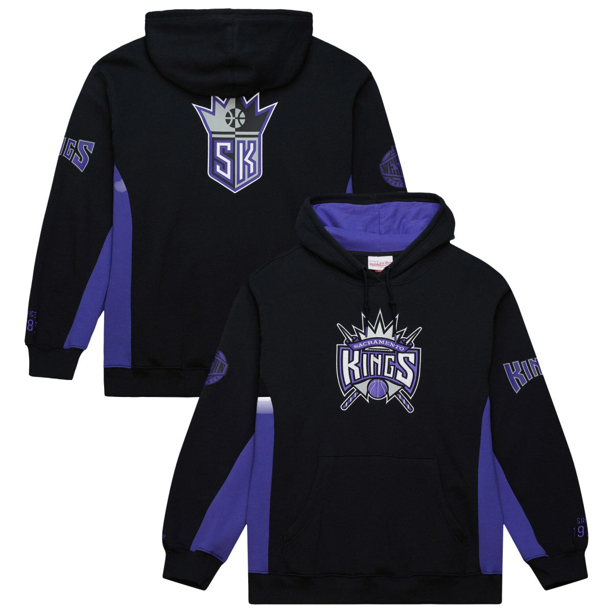 Black Sacramento Kings Hardwood Classics Team Origins Fleece Pullover Hoodie | NBA