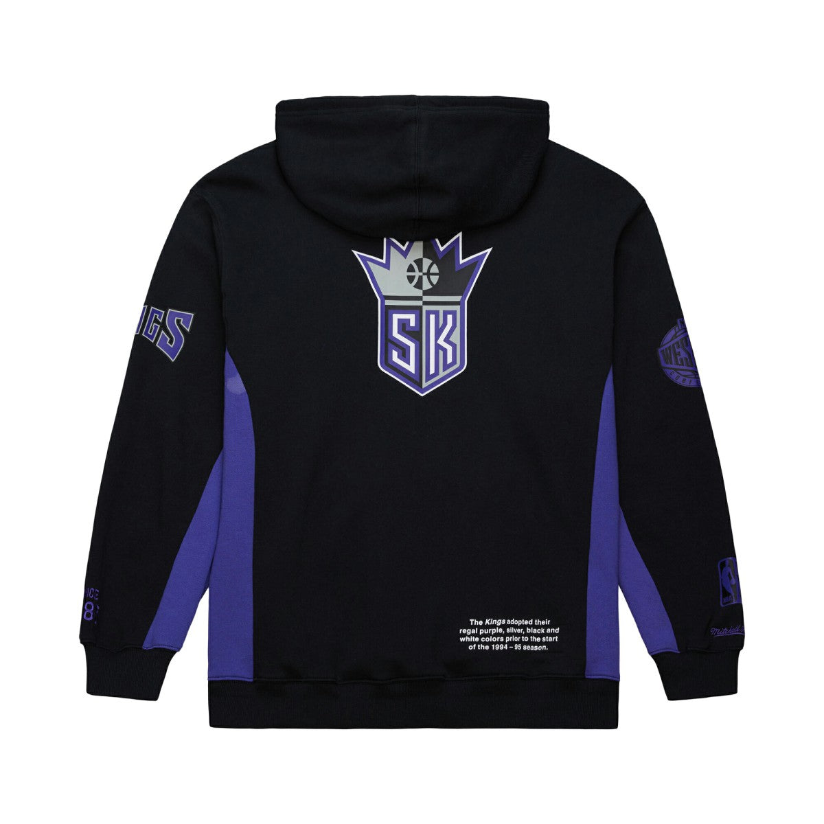 Black Sacramento Kings Hardwood Classics Team Origins Fleece Pullover Hoodie | NBA