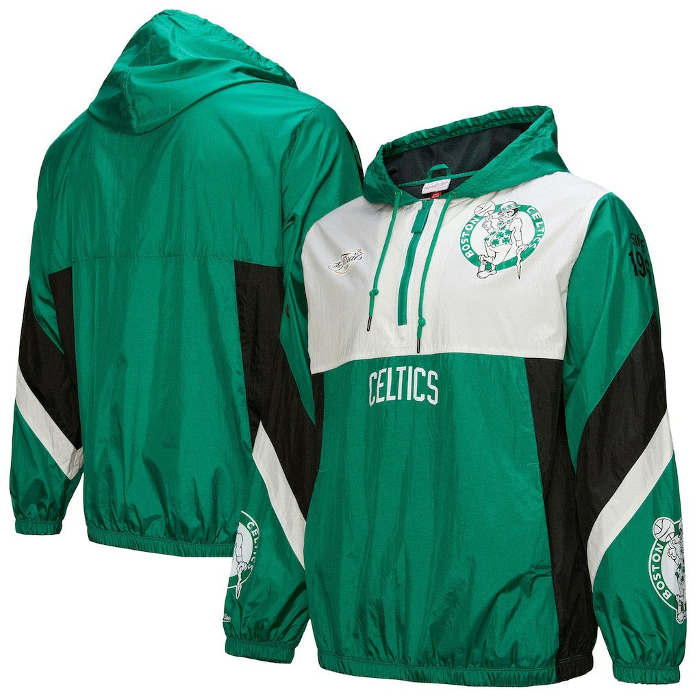 Kelly Green Boston Celtics Hardwood Classics Team Origins Anorak Quarter-Zip Windbreaker Jacket | NBA