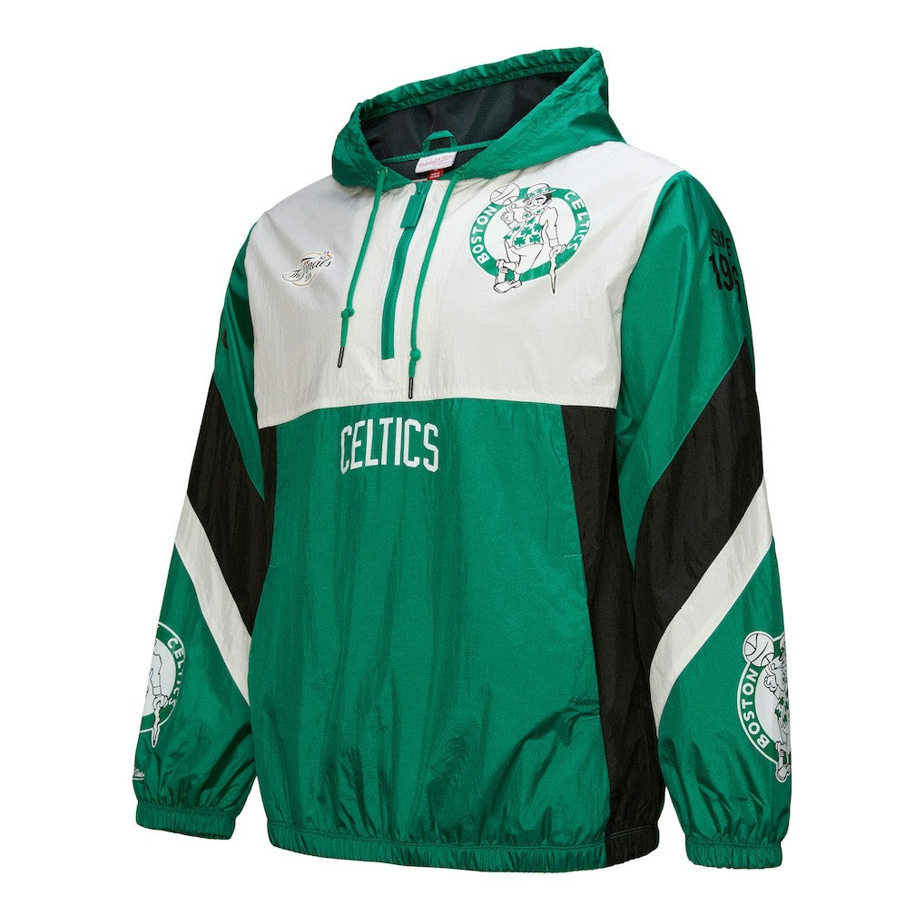 Kelly Green Boston Celtics Hardwood Classics Team Origins Anorak Quarter-Zip Windbreaker Jacket | NBA