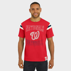 Washington Nationals Darius Rucker Collection by Fanatics Distressed Sleeve Stripe T-Shirt - MLB T-shirts