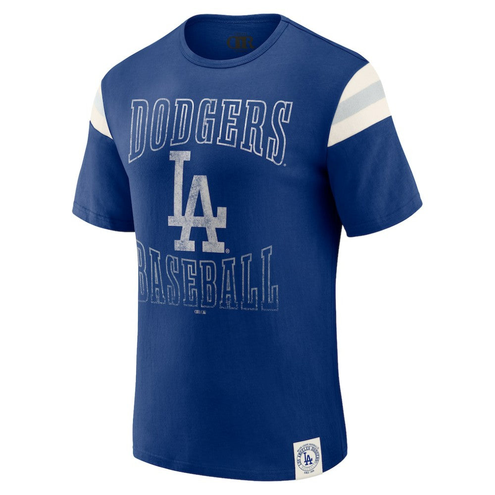 Los Angeles Dodgers Darius Rucker Collection by Fanatics Distressed Sleeve Stripe T-Shirt - MLB T-shirts