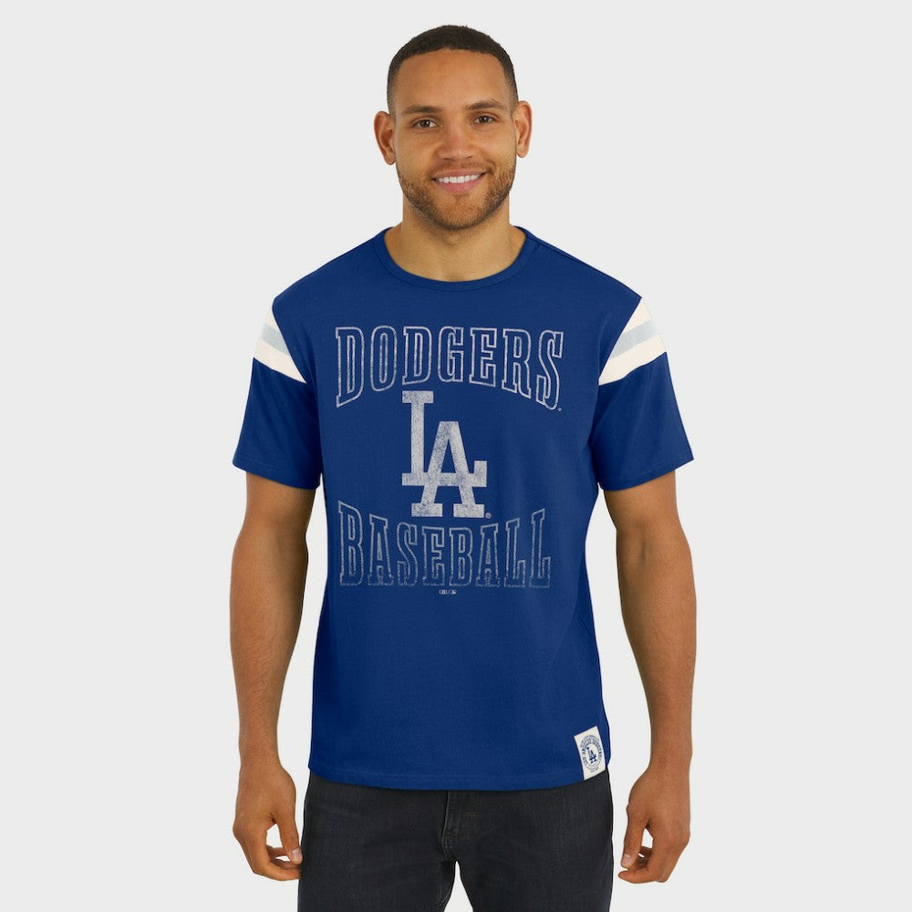 Los Angeles Dodgers Darius Rucker Collection by Fanatics Distressed Sleeve Stripe T-Shirt - MLB T-shirts