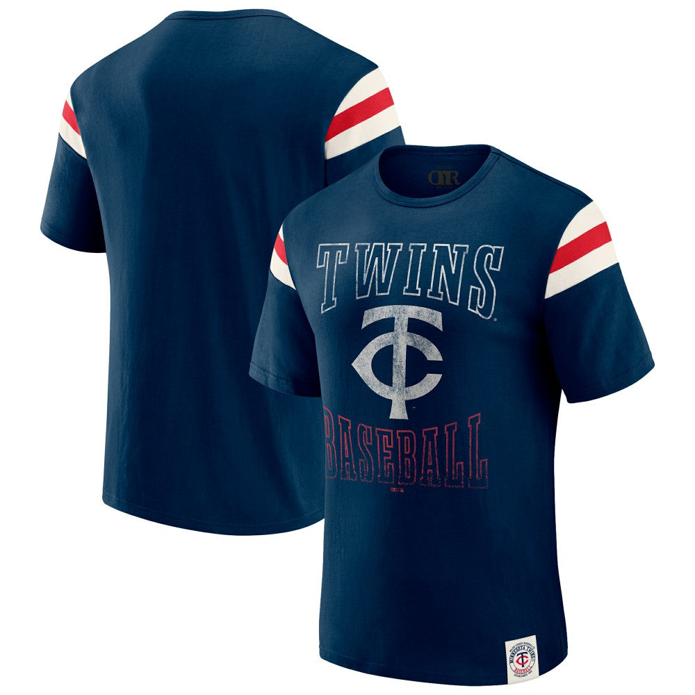 Minnesota Twins Darius Rucker Collection by Fanatics Distressed Sleeve Stripe T-Shirt - MLB T-shirts
