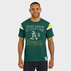 Athletics Darius Rucker Collection by Fanatics Distressed Sleeve Stripe T-Shirt - MLB T-shirts