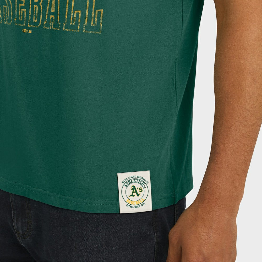 Athletics Darius Rucker Collection by Fanatics Distressed Sleeve Stripe T-Shirt - MLB T-shirts