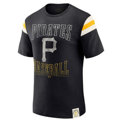 Pittsburgh Pirates Darius Rucker Collection by Fanatics Distressed Sleeve Stripe T-Shirt - MLB T-shirts