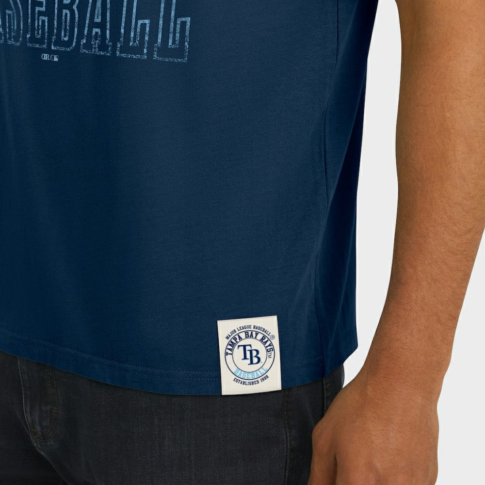 Tampa Bay Rays Darius Rucker Collection by Fanatics Distressed Sleeve Stripe T-Shirt - MLB T-shirts