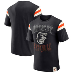 Baltimore Orioles Darius Rucker Collection by Fanatics Distressed Sleeve Stripe T-Shirt - MLB T-shirts
