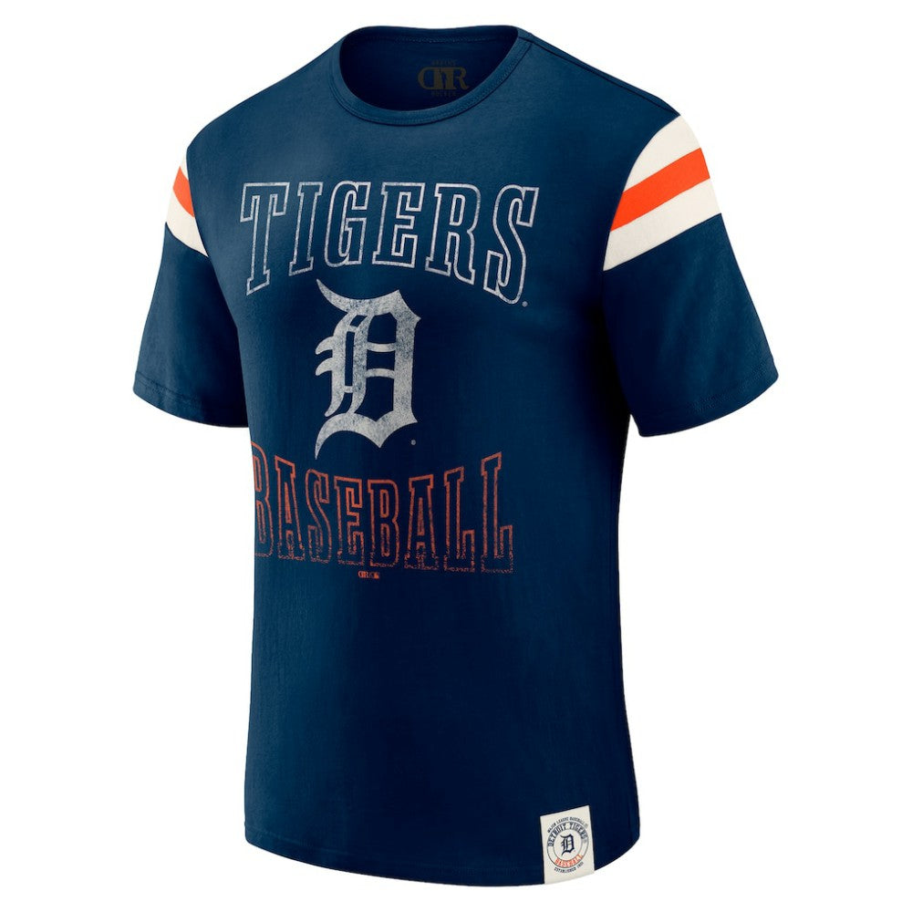 Detroit Tigers Darius Rucker Collection by Fanatics Distressed Sleeve Stripe T-Shirt - MLB T-shirts