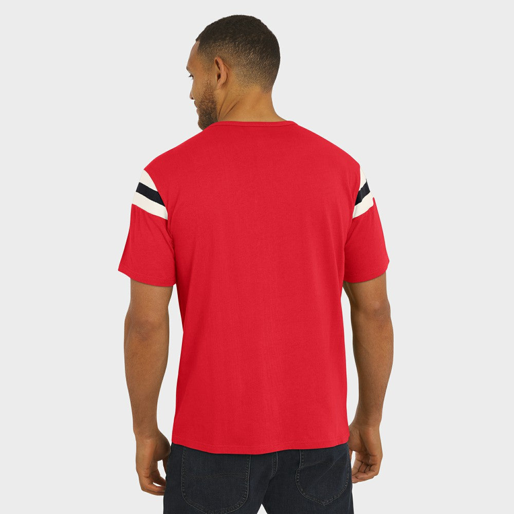 Cincinnati Reds Darius Rucker Collection by Fanatics Distressed Sleeve Stripe T-Shirt - MLB T-shirts