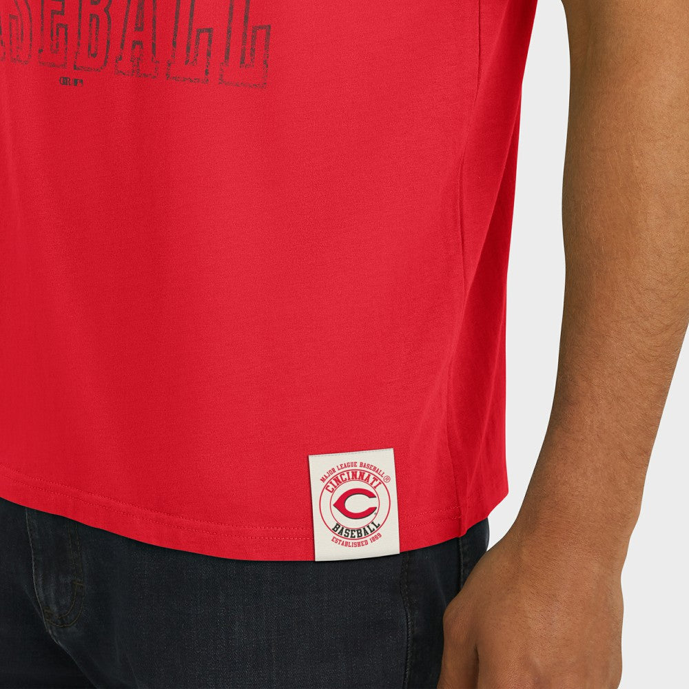 Cincinnati Reds Darius Rucker Collection by Fanatics Distressed Sleeve Stripe T-Shirt - MLB T-shirts
