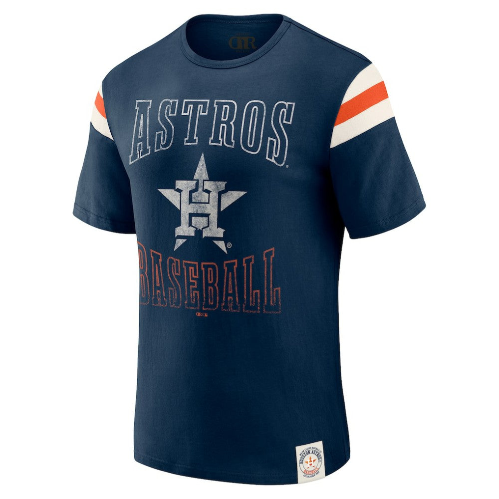 Houston Astros Darius Rucker Collection by Fanatics Distressed Sleeve Stripe T-Shirt - MLB T-shirts